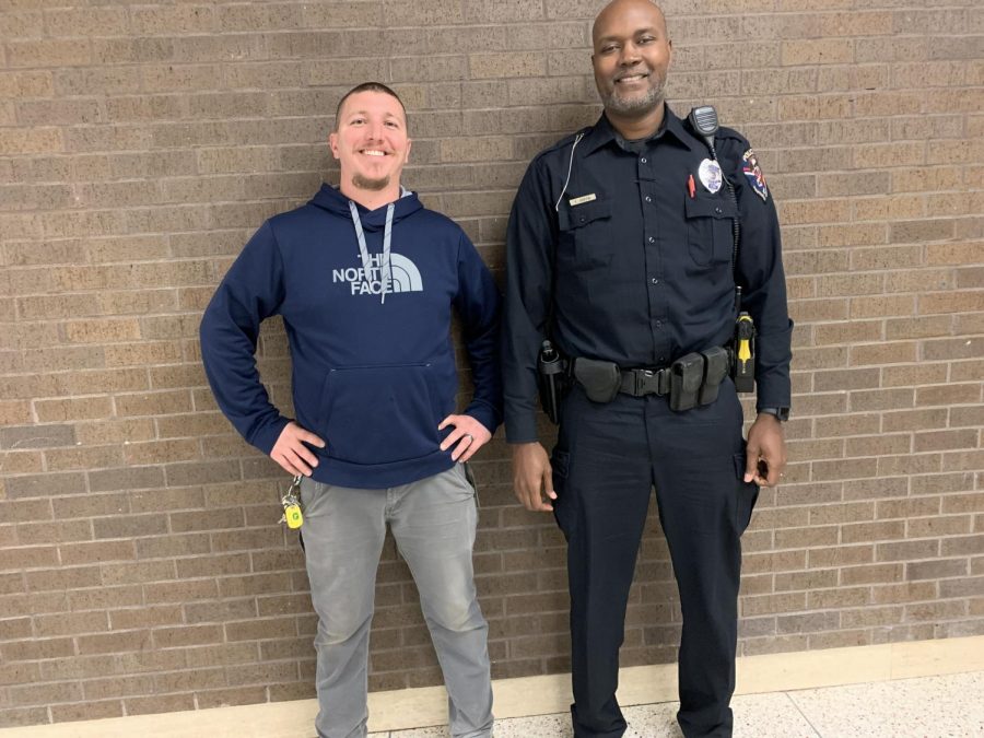 West Building Maintenance Supervisor Ryan Anderson and Student Resource Officer Farris Griffin