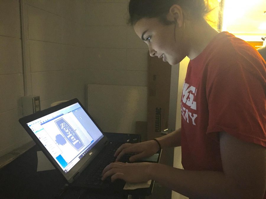 Wauwatosa East senior Theresa Bueckers finalizing a project for the Engineering Foundations strand at Wauwatosa West.