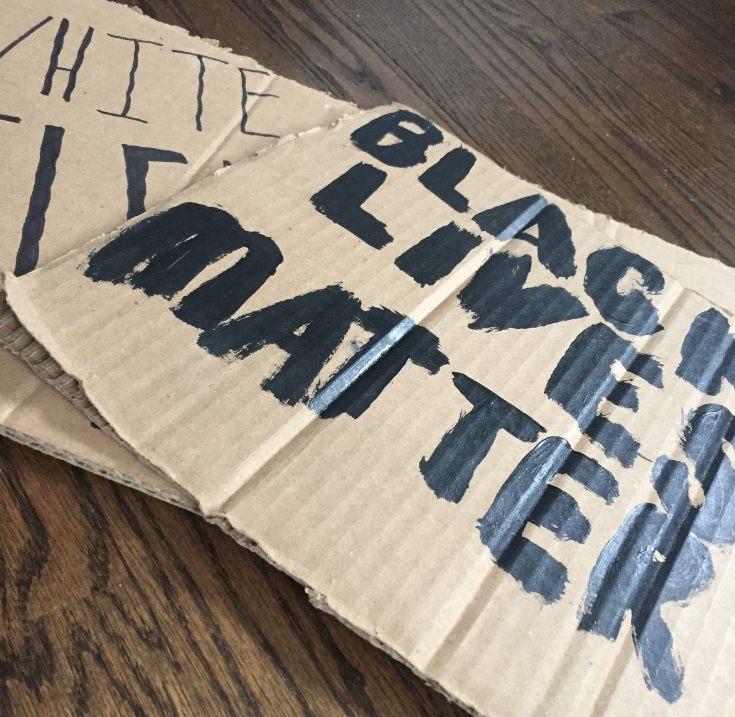 Protest signs used by a few members of the ACLU club during Black Lives Matter protests over the summer. 