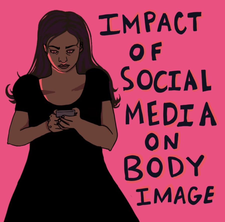 Graphic+by+Evelyn+Skyberg+Greer+to+represent+the+impact+of+social+media+on+body+image.+