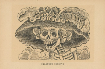 This popular image of La Catrina serves as a recognizable symbol of Dia de Los Muertos. 