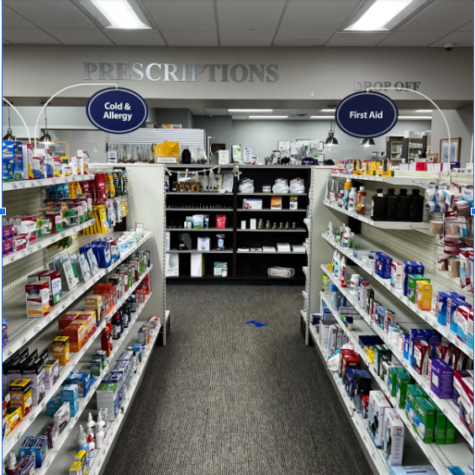 An aisle at Swan Pharmacy located on the corner of North Avenue and Swan Boulevard. 